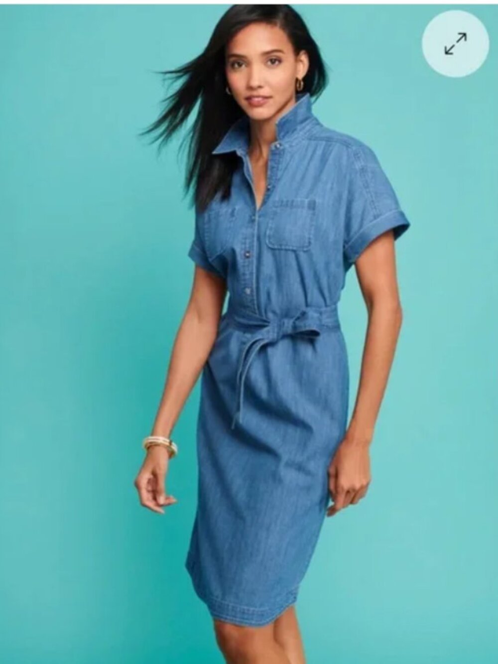 Talbots Modern Denim Shirt Dress With Belt Size 22